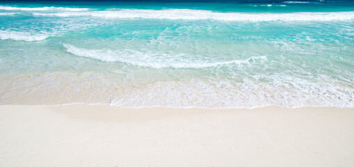 Fototapeta na wymiar Caribbean clear beach and tropical sea