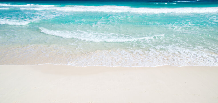 Caribbean clear beach and tropical sea