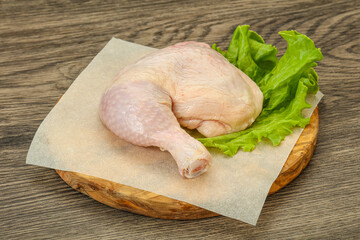 Raw chicken leg for cooking