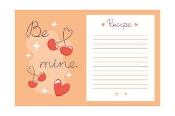 Valentines Day holiday baking recipe template