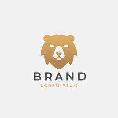 Bear head logo icon design template. Business symbol or sign. Vector illustration.
