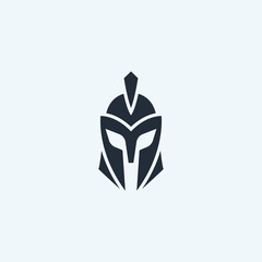 Warrior helmet logo icon design. Spartan, Greek gladiator helmet logotype.
