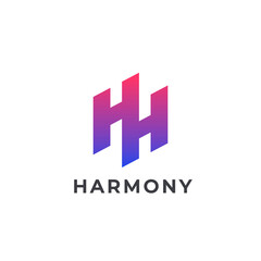 HH. Monogram of Two letters HH. Luxury, simple, minimal and elegant HH logo design. Vector illustration template.
