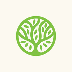 Abstract round tree logo icon. Universal creative floral symbol.  Vector tree icon sign.
- 409865024