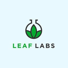 abstract marijuana logo. lab icon