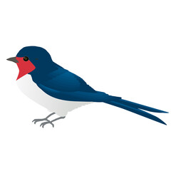 かわいい野鳥ツバメのベクターイラスト