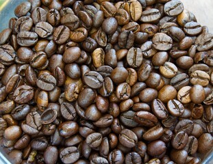 roasted and mixed natural roast coffee beans