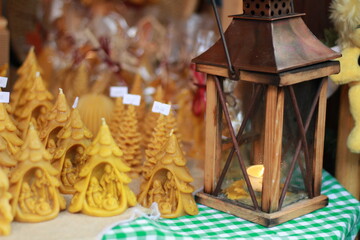 christmas lantern in the snow