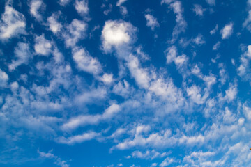 Obraz premium Blue sky background with clouds.