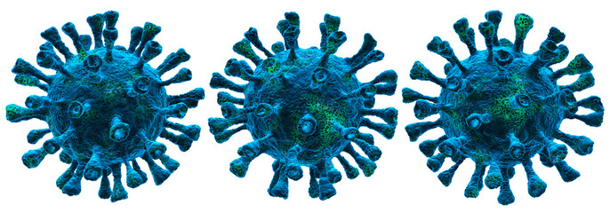Coronavirus covid-19 under the microscope. Science epidemic infection concept. 3D rendered illustration