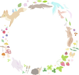 春の動物たちのフレーム