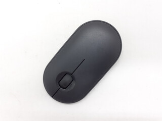 Electronic Black Elegant Mouse for Computer Peripheral Accessories Device in White Isolated...