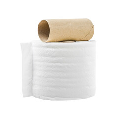 Tissue paper roll isolated on white background.