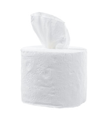 Tissue paper roll isolated on white background.