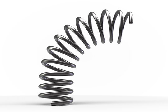 Metal spring bounces off the surface.