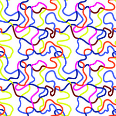Abstract seamless colorful pattern with chaotic wave lines