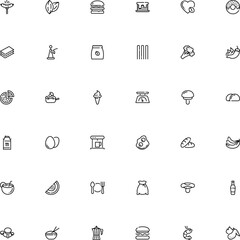 icon vector icon set such as: donut, soft, cumin seed, honey fungus, pen, household, cocktail, mexican, pancakes, vacation, kitchenware, kilogram, scale, pot, asia, leaves, decoration, omelet