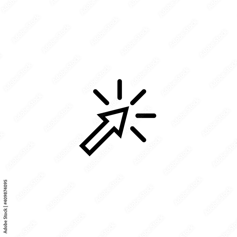 Poster cursor line icon. vector symbol in trendy flat style on white background. click arrow white.