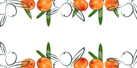 Colored border of sea buckthorn. © OlgaGersh