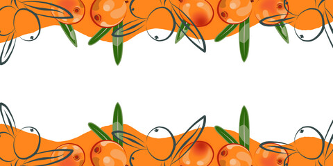 Colored border of sea buckthorn. © OlgaGersh