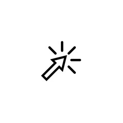 Cursor line icon. Vector symbol in trendy flat style on white background. Click arrow white.