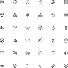 icon vector icon set such as: banana, preparation, extra, power, fish, accessory, tap, ale, scoop, worker, strips, farm, chocolate, ball, cooker, bun, glyph, scrambled, brewing, raspberry, garment