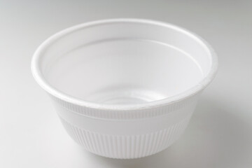 Disposable container on white background