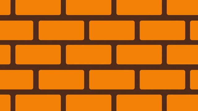 Fragment of red brick wall seamless square pattern in 4k video.