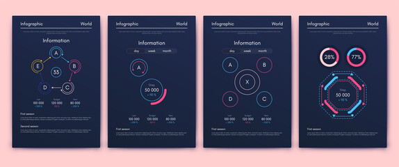 Modern infographic vector elements for business brochures. Use in website, corporate brochure, advertising and marketing..
