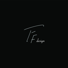 FF design initials capital letters isolated black