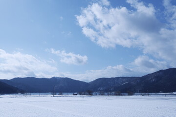 Fototapeta na wymiar 滋賀県　雪国の絶景
