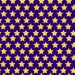 Regular starry night seamless pattern vector. Midnight stars infinity texture. Elegance cosmic cartoon colorful seamless pattern for home textile, fabric, wallpaper, clothes, sheet sets and more
