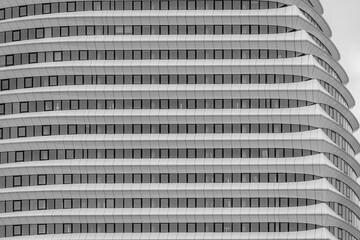 Groningen, Holland - 2021-01-23: Detail shot of a modern building in Groningen.