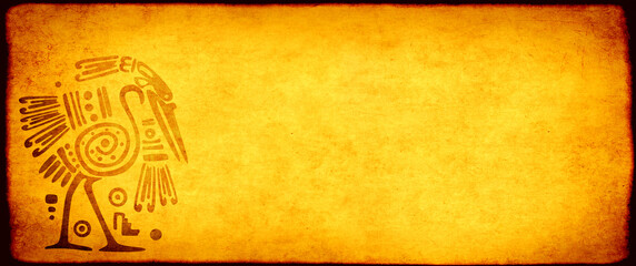 Grunge background with American Indian traditional patterns