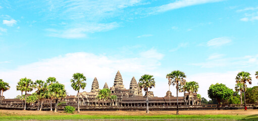 Naklejka premium Famous landmark Angkor Wat complex, Siem Reap, Cambodia