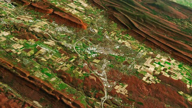 Pennsylvania during fall viewed from space from a satellite. Contains public domain image by NASA.