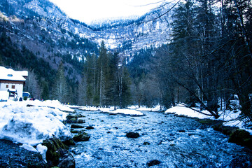 Fototapeta na wymiar winter landscape in the Alpes
