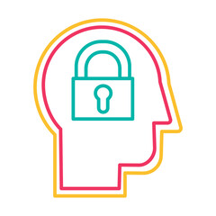 Introvert personality thin line flat vector icon