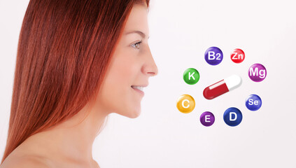 Multivitamin and mineral complex for women.
