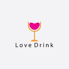 love logo drink vector illustration design template