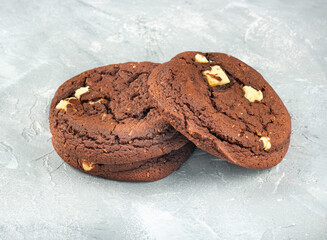 Three chocolate cookies