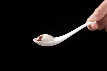 Close up of glue pudding or tangyuan . Chinese Lantern Festival food.