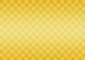 質感のある市松模様　和風背景素材（金色）