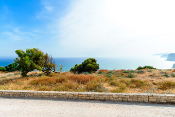 Cyprus beautiful coastline, Mediterranean sea of turquoise color, seascape cyprus, travel concept