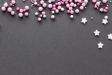 sprinkling pastry shop on gray background