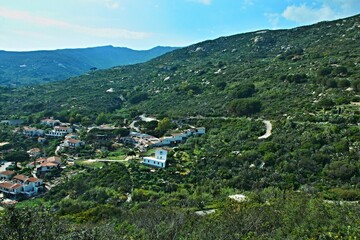 Fototapeta na wymiar Italy-view on village Cavoli on the island of Elba
