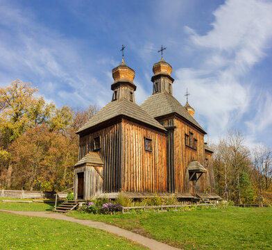 Ancient wooden church of 16th century, Pyrohiv, Kyiv, Ukraine