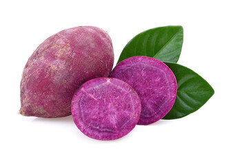purple sweet potato isolated on white background