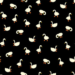 Cute minimalistic geese in  scandinavian style.Childish  vector cartoon  design for textiles, wallpapers, designer paper, etc