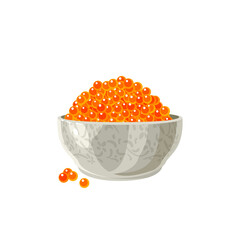 Red salmon caviar. Vector illustration cartoon flat icon isolated on white background.